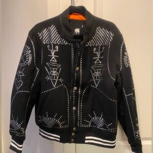 American Stitch Black Jacket with Orange Lining